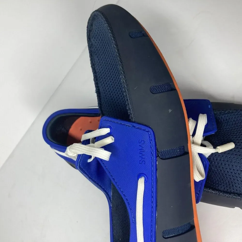 Swims Shoes Mens Size 9 Blue Orange Mesh Lace Up Loafers Water Resistant Comfort